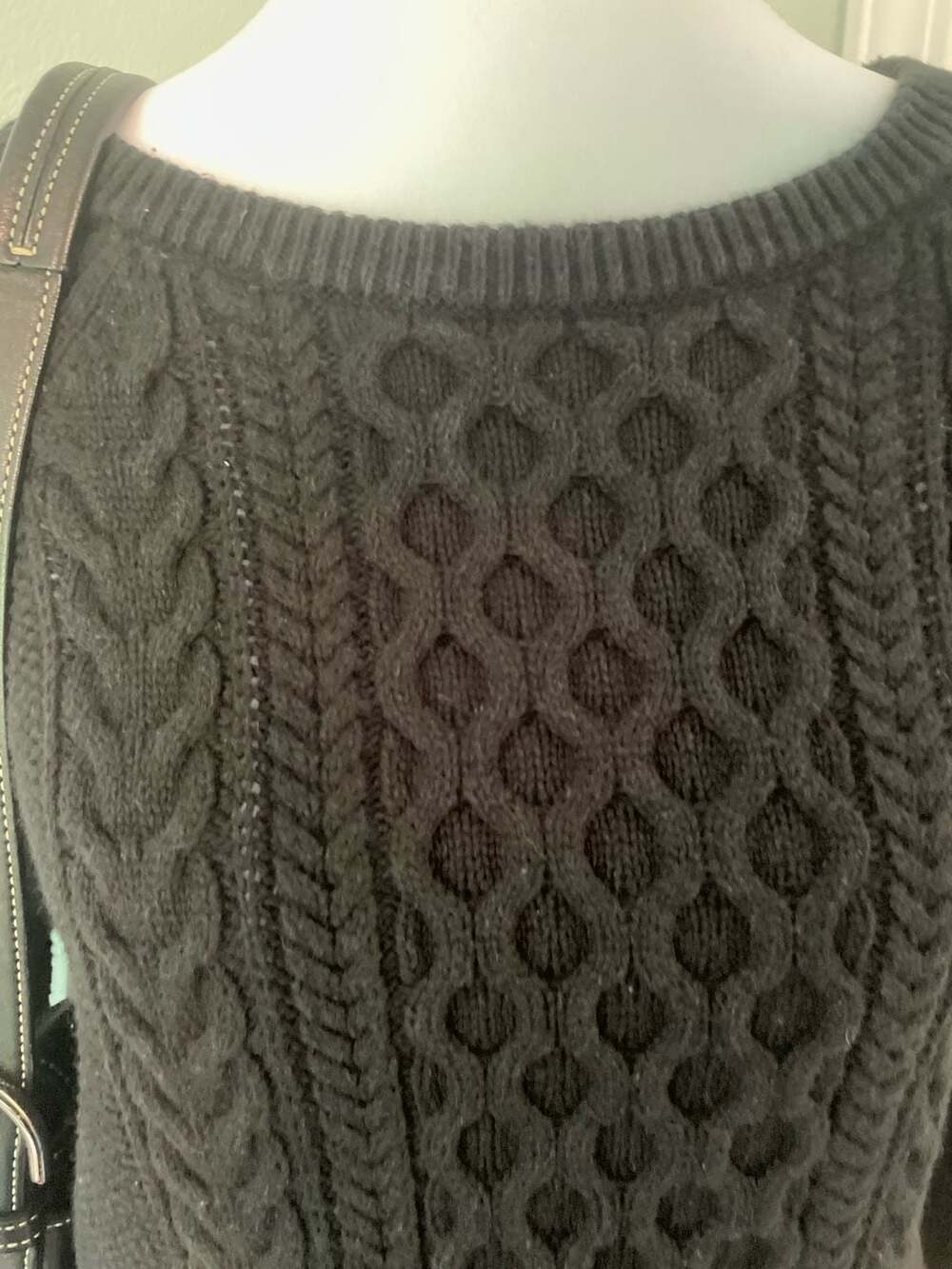 Gap Women's Black Cable Knit Cotton Sweater L - Picture 2 of 6